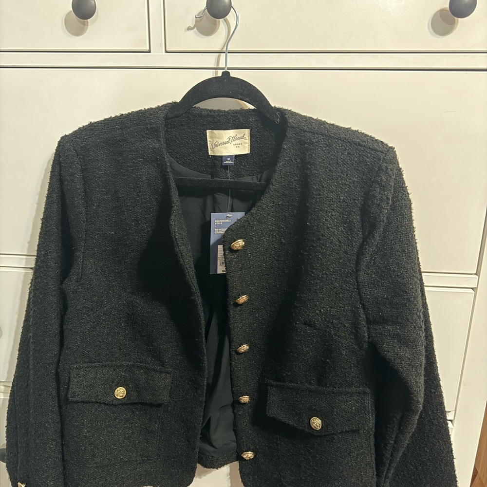 Black blazer Jacket with Gold Buttons